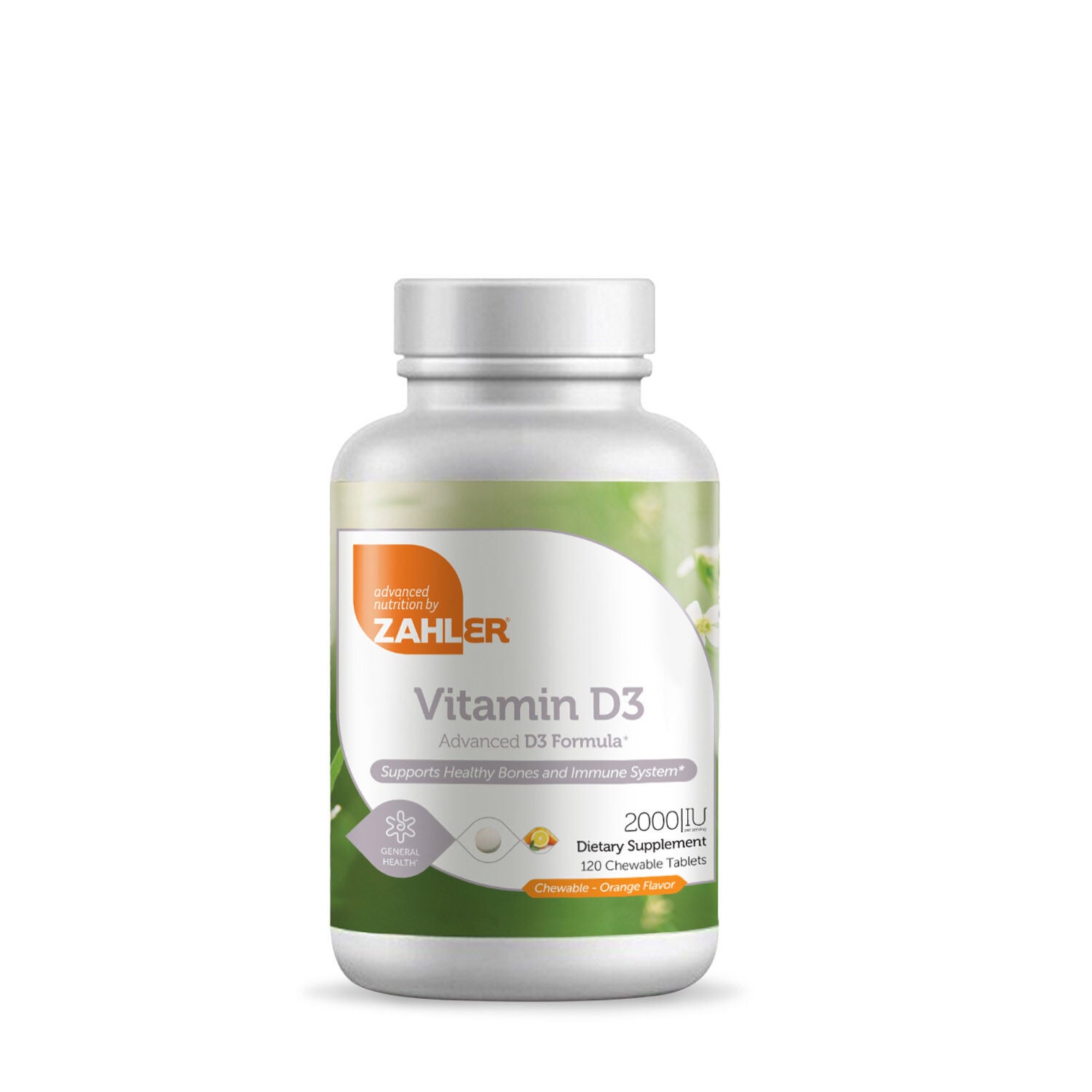 ZAHLER Vitamin D3 Chewable 2000 Iu Healthy - 120 Tablets (120 Servings)